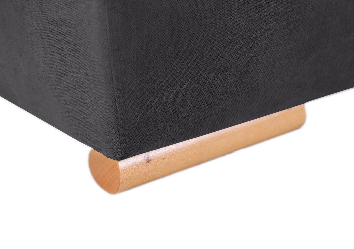 BÄDDSOFFA i flatväv antracit  - bokfärgad/antracit, Design, trä/textil (200/75/92cm) - Livetastic