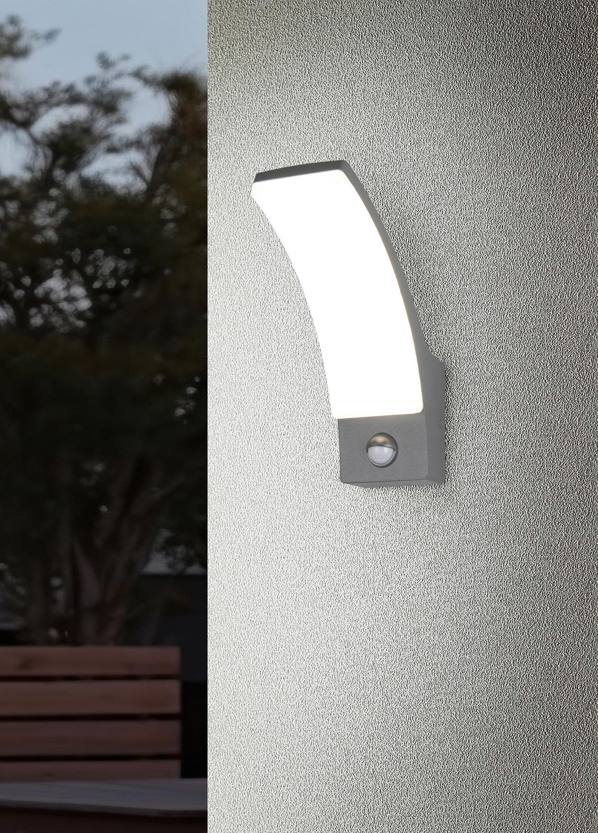 VÄGGLAMPA FÖR UTOMHUS - antracit, Design, metall (8/22,5/18,5cm)