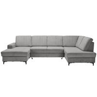 WOHNLANDSCHAFT in Cord Grau  - Schwarz/Grau, Konventionell, Textil/Metall (167/317/185cm) - Stylife