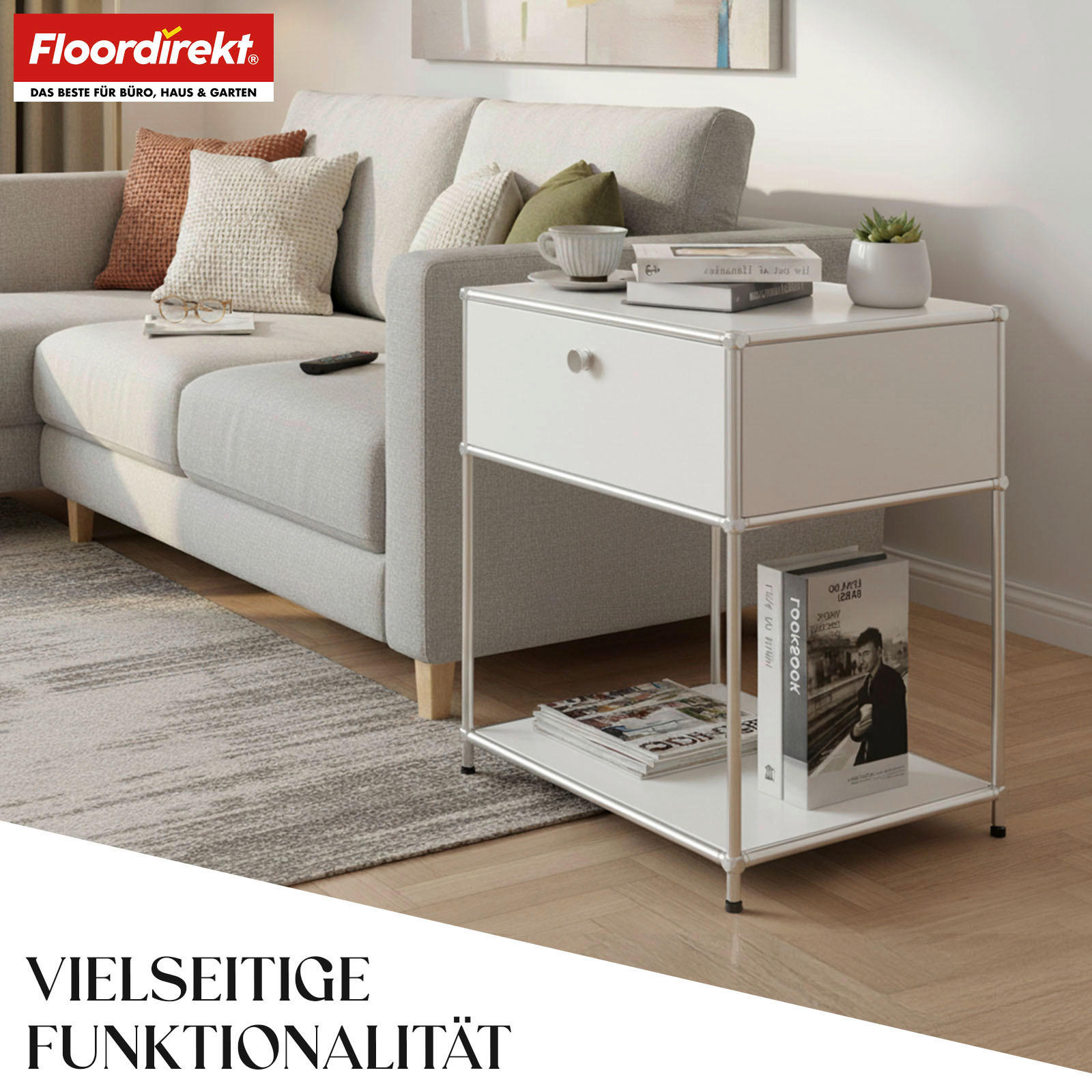 REGAL Weiß  - Weiß, Basics, Metall (50/65/40cm) - Floordirekt