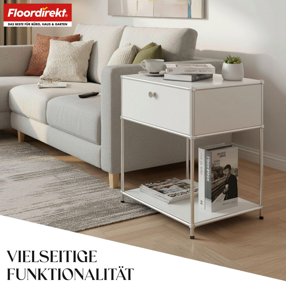 REGAL Weiß  - Weiß, Basics, Metall (50/65/40cm) - Floordirekt