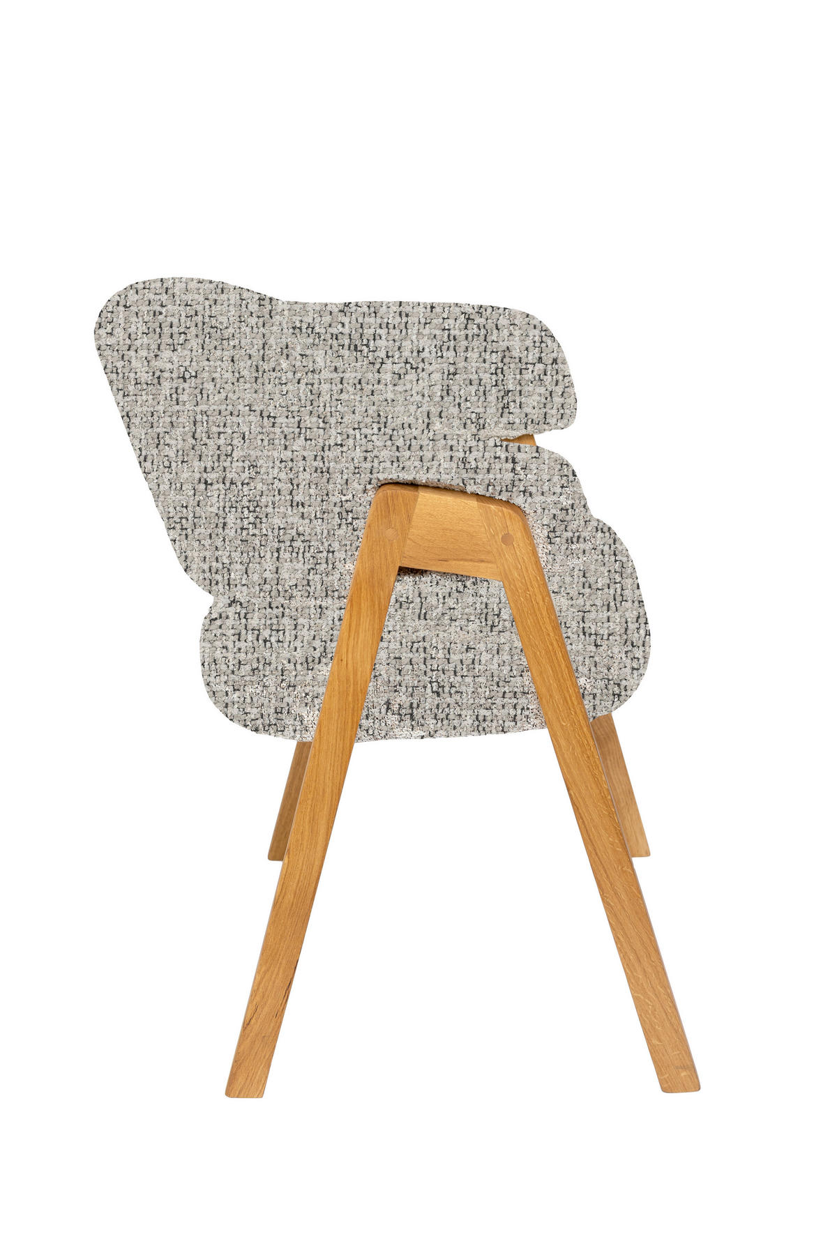 ARMLEHNSTUHL   Bouclé  Grau, Eichefarben  - Eichefarben/Grau, KONVENTIONELL, Holz/Textil (63,5/82/58cm) - Linea Natura