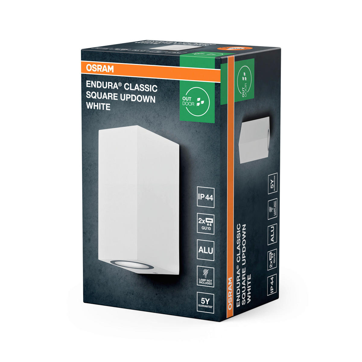 AUßENLEUCHTE 6,8/15/9,2 cm   - Weiß, Basics, Metall (6,8/15/9,2cm) - Osram