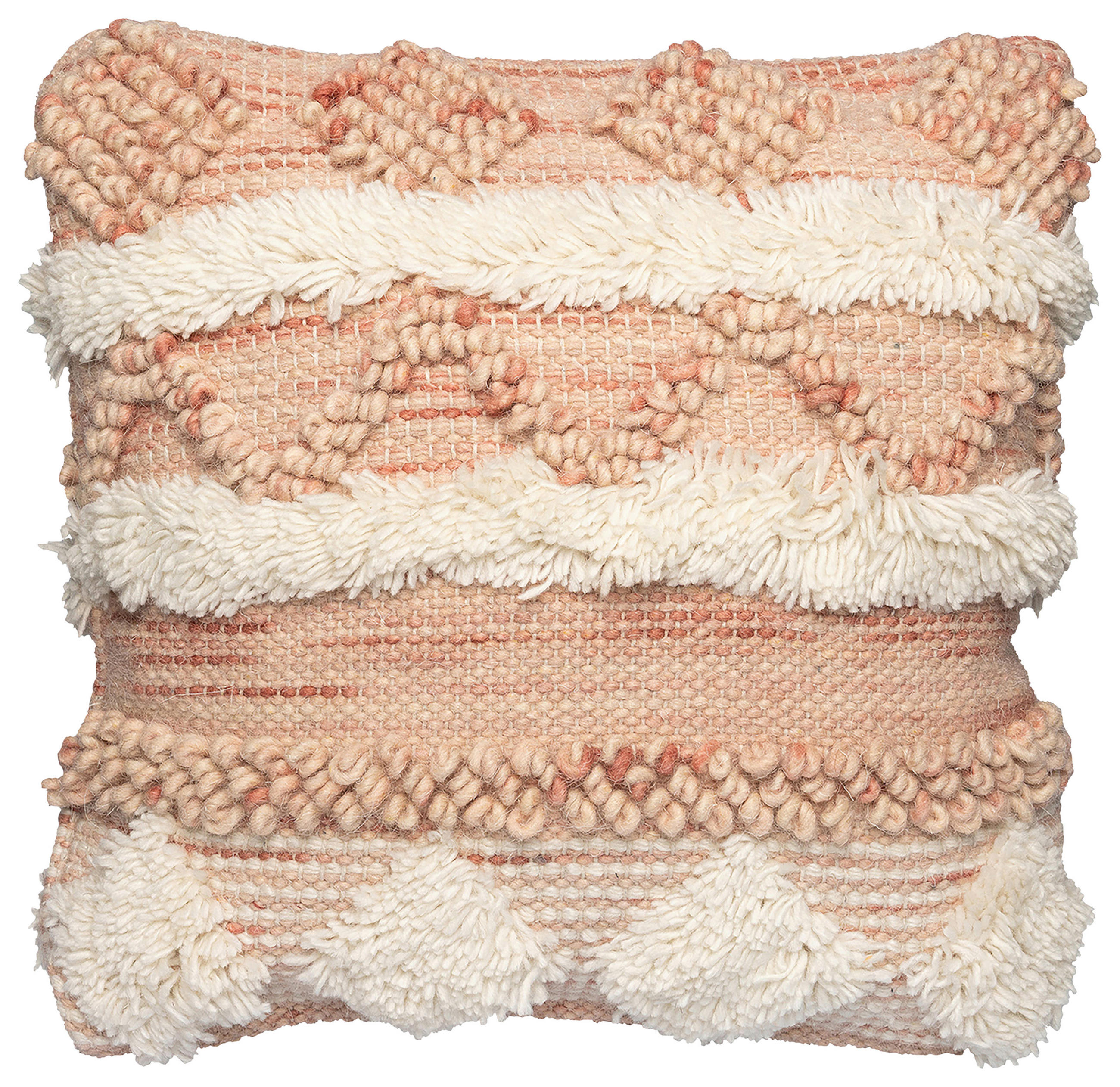 DEKORAČNÍ POLŠTÁŘ  - růžová/krémová, Konvenční, textil (45/45/15cm)