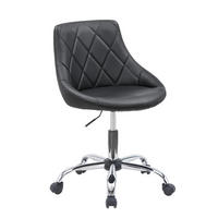 OTOČNÁ ŽIDLE PRO MLÁDEŽ, vzhled kůže, černá, barvy chromu - černá/barvy stříbra, Konvenční, kov/textil (55/78-90/56cm) - Carryhome