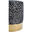 HOCKER in Holz, Metall, Textil Schwarz, Weiß, Goldfarben  - Goldfarben/Schwarz, KONVENTIONELL, Holz/Textil (35/42/35cm) - Xora