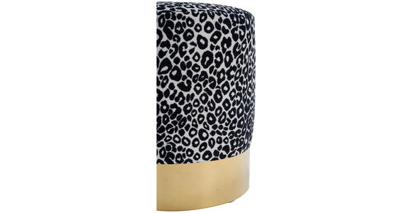 HOCKER in Holz, Metall, Textil Schwarz, Weiß, Goldfarben  - Goldfarben/Schwarz, KONVENTIONELL, Holz/Textil (35/42/35cm) - Xora