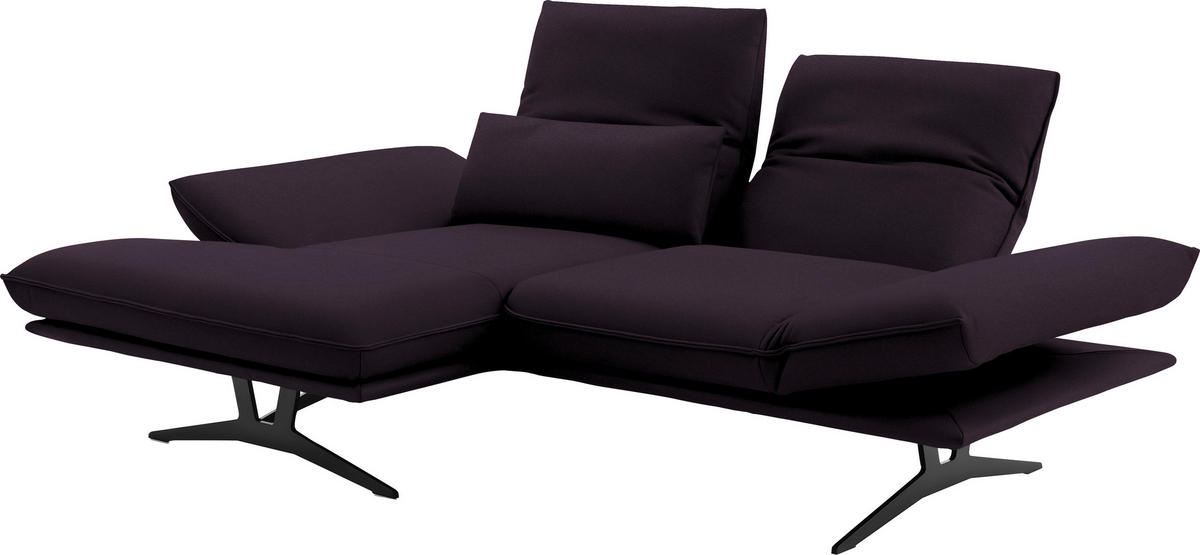 ECKSOFA  in Echtleder Violett  130/210 cm  - Gelb/Violett, Design, Leder/Metall (130/210cm) - Dieter Knoll