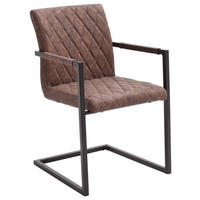 ARMLEHNSTUHL  in Stahl  - Schwarz/Braun, Design, Textil/Metall (54/86/63cm) - Livetastic