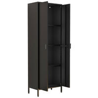 DREHTÜRENSCHRANK 60/180/35 cm,  in Schwarz, 2-türig  - Schwarz, Design, Metall (60/180/35cm) - MID.YOU