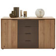 SIDEBOARD  in 154,6/88,2/44,2 cm  - Wildeiche/Schwarz, Natur, Glas/Holz (154,6/88,2/44,2cm) - Valnatura
