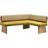 ECKBANK Chenille, Flachgewebe Kernbuche furniert, massiv Buchefarben, Gelb - Gelb/Buchefarben, KONVENTIONELL, Holz/Textil (204/157cm) - MODERANO