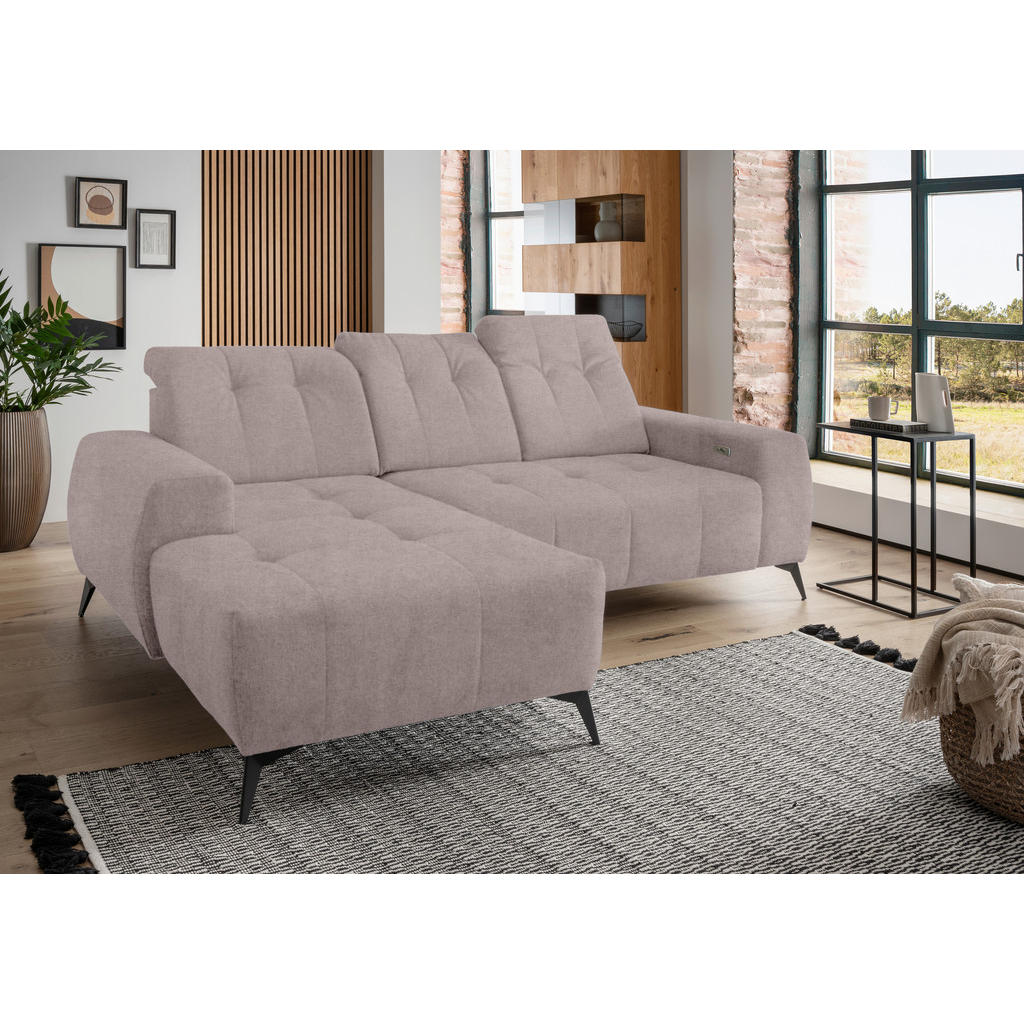 Thumbnail - Livetastic Ecksofa, Taupe, Textil, Uni, 4-Sitzer, L-Form, Ottomane links, 258x180 cm, Made in EU, Typenauswahl, Stoffaus...