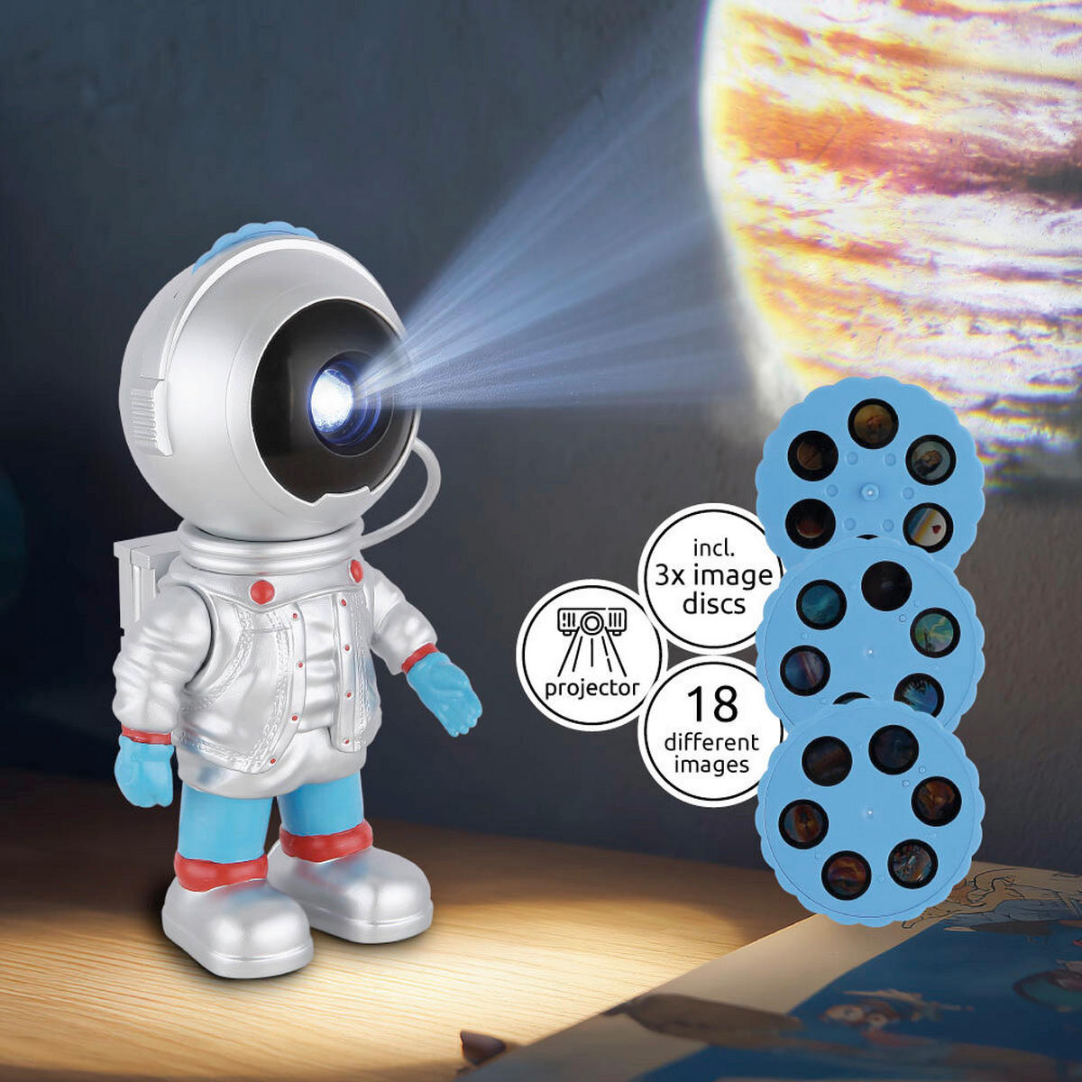 LED-DEKOLEUCHTE 9,5/7/18,5 cm   - Blau/Rot, Trend, Kunststoff (9,5/7/18,5cm) - Globo