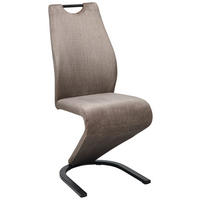SCHWINGSTUHL  in Eisen Webstoff  - Taupe/Schwarz, LIFESTYLE, Textil/Metall (44/105/65cm) - MID.YOU