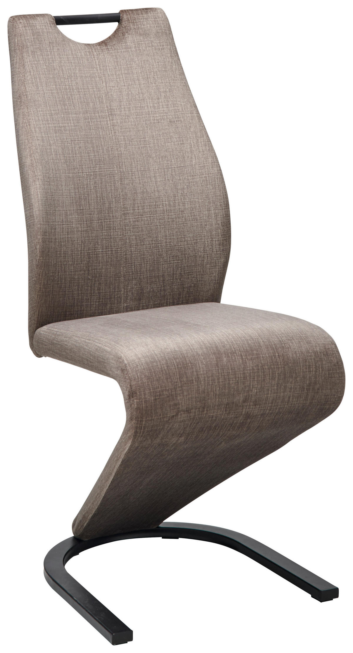 SCHWINGSTUHL  in Eisen Webstoff  - Taupe/Schwarz, LIFESTYLE, Textil/Metall (44/105/65cm) - MID.YOU