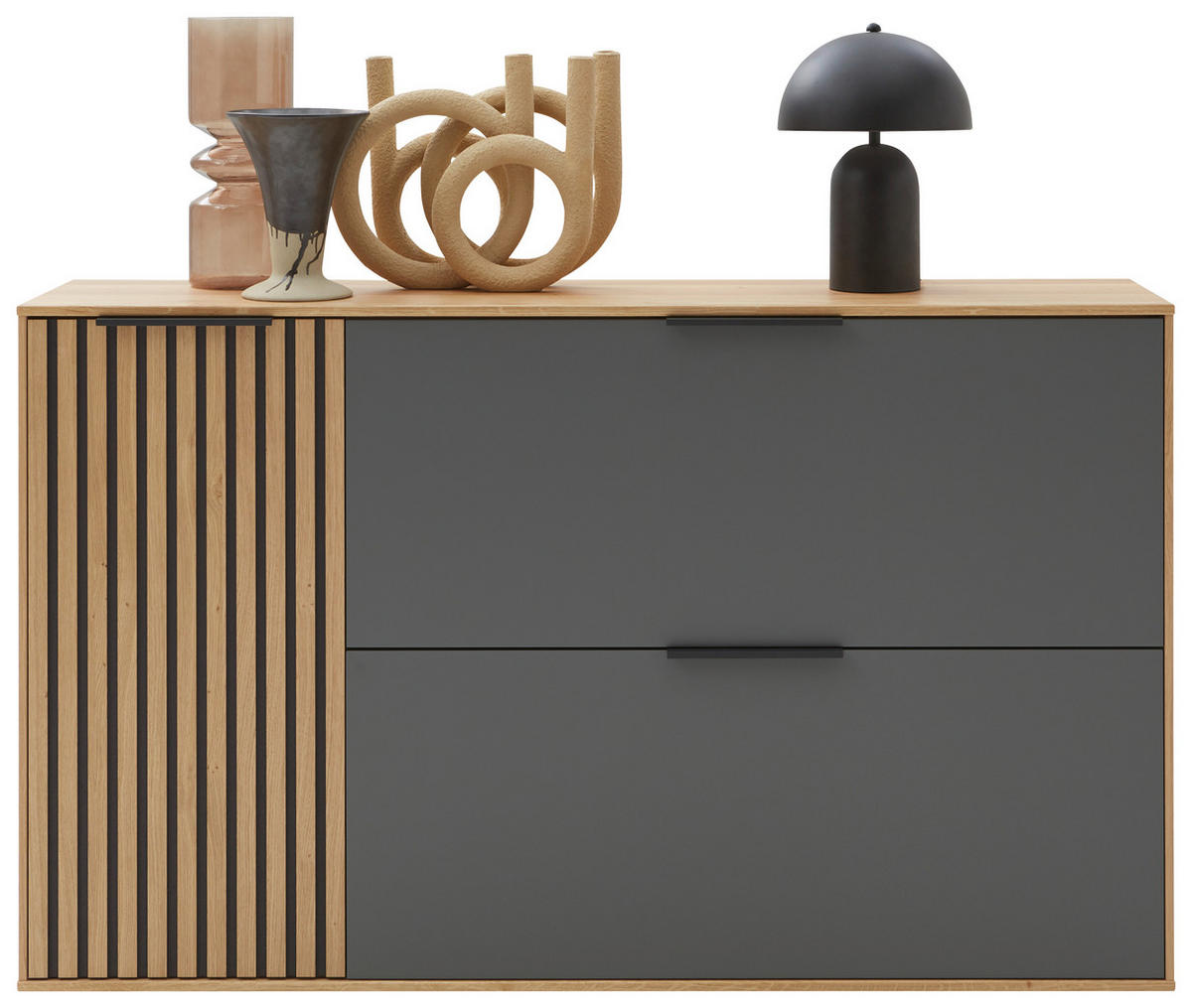 HÄNGESCHUHSCHRANK Eiche, Asteiche furniert, teilmassiv Grau, Eichefarben, Eiche Bianco  - Eiche Bianco/Eichefarben, Design, Holz/Holzwerkstoff (140/83/31cm) - Dieter Knoll