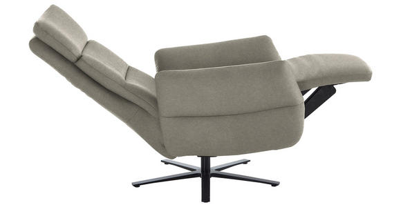 RELAXSESSEL in Leder Hellgrau  - Hellgrau/Schwarz, Design, Leder/Metall (82/119/85cm) - Dieter Knoll