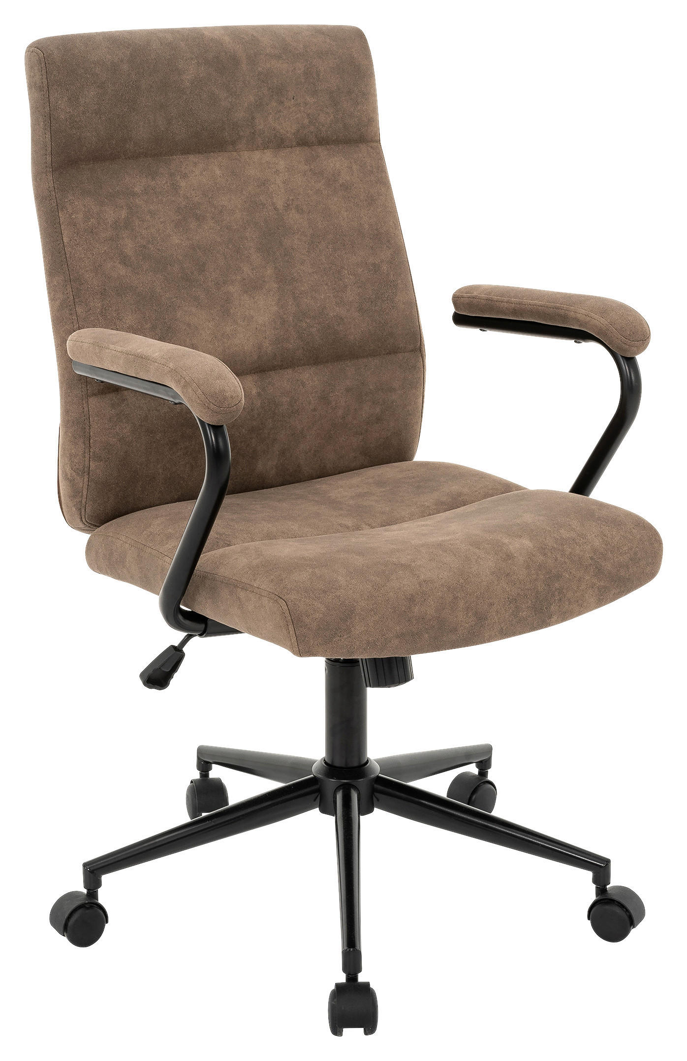 DREHSTUHL Webstoff Schwarz, Hellbraun  - Hellbraun/Schwarz, MODERN, Kunststoff/Textil (60/99-109/64cm) - MID.YOU