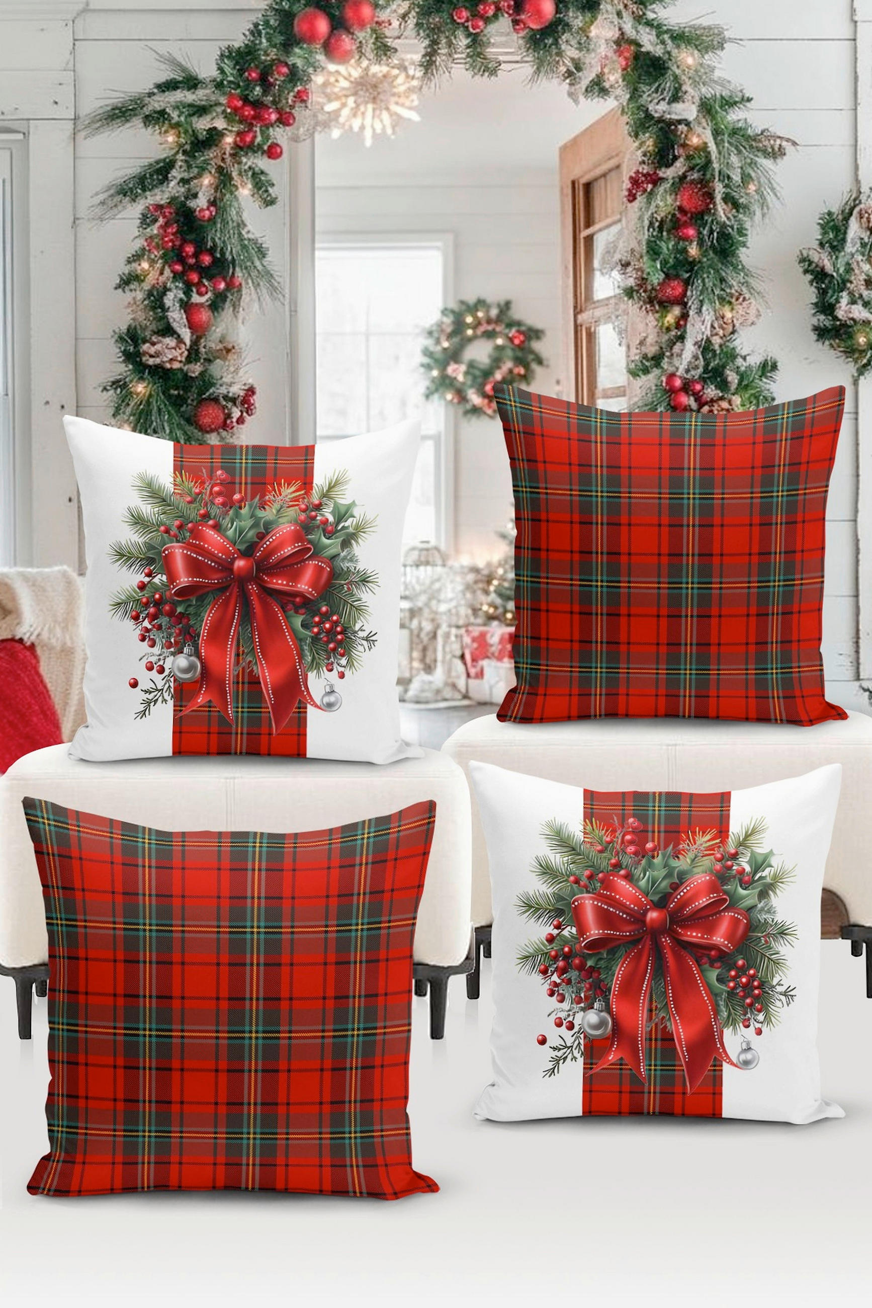 KISSENBEZUG-SET Artfchrst4-62 43/43 cm  - Multicolor, Basics, Textil (43/43cm) - X-Mas