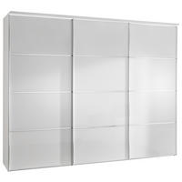 SCHWEBETÜRENSCHRANK  in Weiß  - Chromfarben/Weiß, Design, Glas/Holzwerkstoff (249/222/68cm) - Moderano