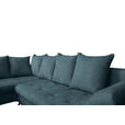 ECKSOFA Blau Struktur  inkl. Rückenkissen, Bettkasten, Schlaffunktion, Rücken echt, Liegefläche im Originalstoff  - Blau/Schwarz, KONVENTIONELL, Textil/Metall (194/274cm) - Carryhome