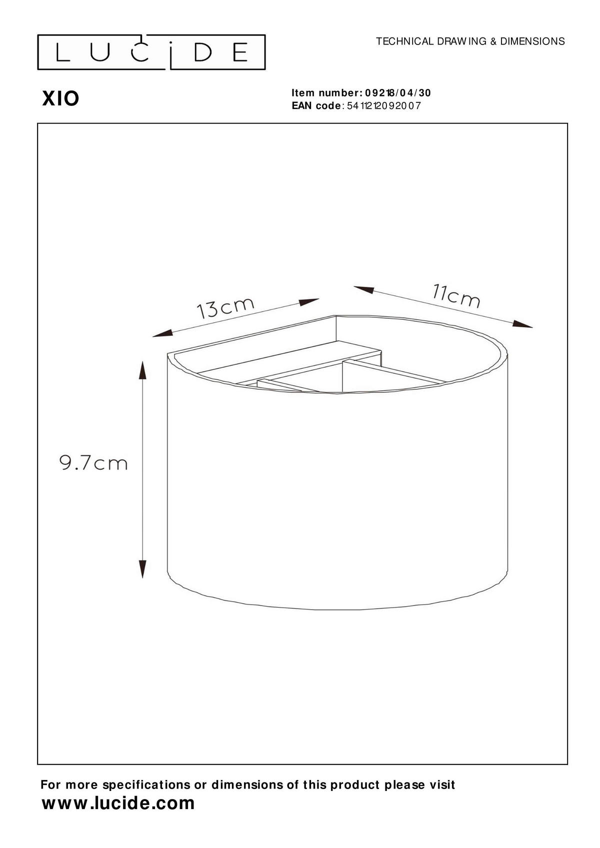 LED-WANDLEUCHTE - Schwarz, Design, Metall (11/13/9.7cm) - Lucide