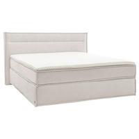 BOXSPRINGBETT 200/200 cm,  in Weiß, Topper, H4 + H4 = sehr fest  - Schwarz/Weiß, Design, Textil (200/200cm) - Musterring