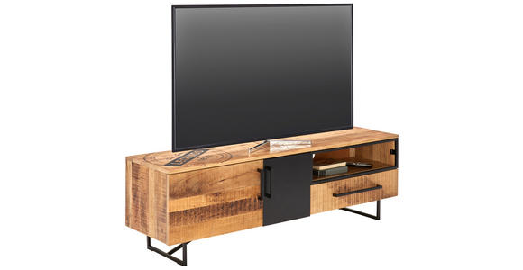 TV-ELEMENT 145/45/40 cm - Schwarz/Naturfarben, Trend, Holz/Metall (145/45/40cm) - Ambia Home