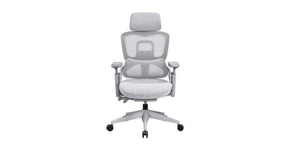 DREHSTUHL Netzbespannung, Webstoff Grau  - Grau, Design, Kunststoff/Textil (65/113-123/66-73cm) - Novel