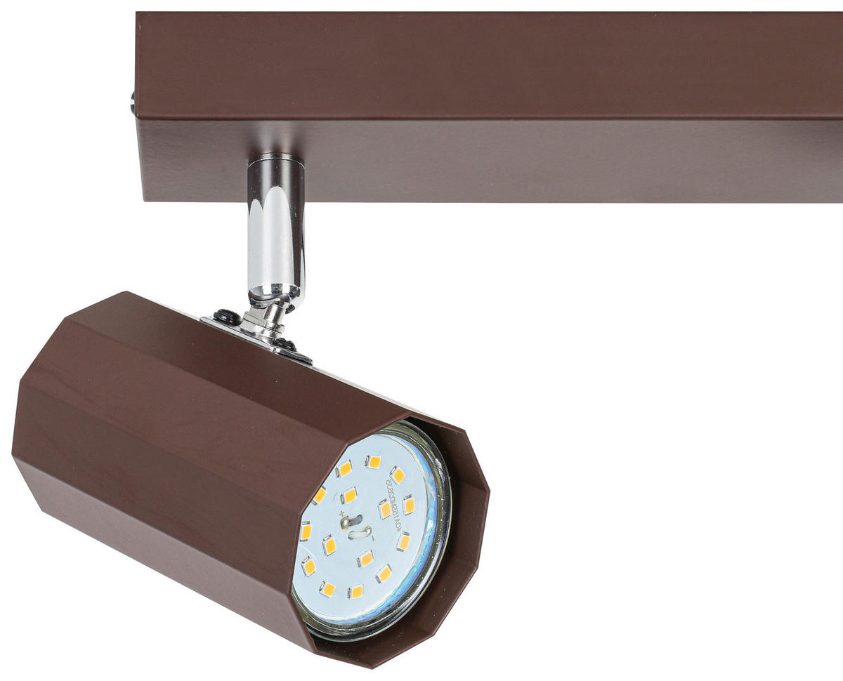 DECKENLEUCHTE 40,50/14,5/10,5 cm   - Chromfarben/Mokka, Trend, Kunststoff/Metall (40,50/14,5/10,5cm) - Novel