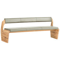 SITZBANK 207/84/70 cm  in Eichefarben, Grauweiß  - Eichefarben/Grauweiß, Natur, Leder/Holz (207/84/70cm) - Voglauer