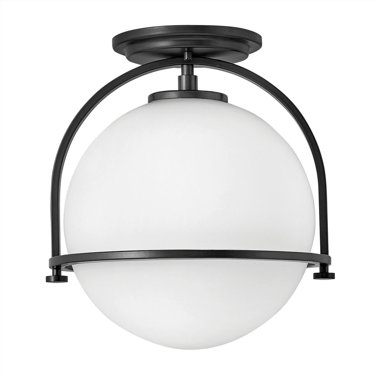 STROPNÉ SVIETIDLO, 28.2/31.8 cm  - čierna, Design, kov/sklo (28.2/31.8cm) - Elstead Lighting