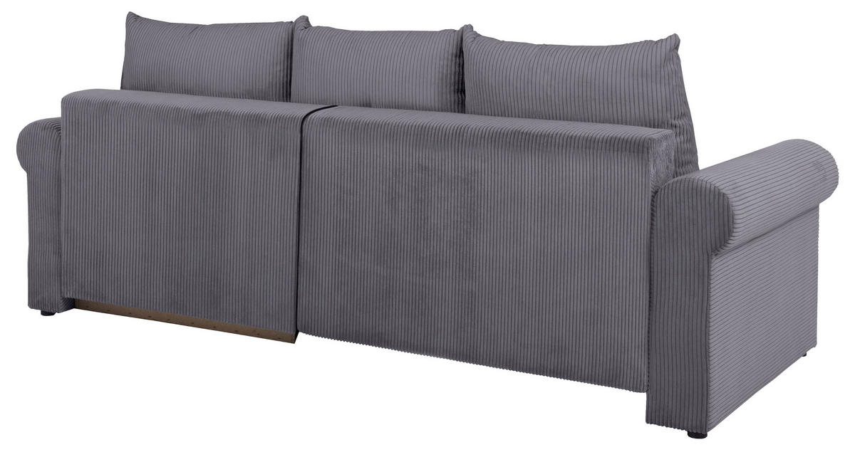 ROHOVÁ SEDAČKA, textil, dřevo, kov, tmavě šedá - černá/tmavě šedá, Konvenční, kov/dřevo (245/92/145cm) - Carryhome