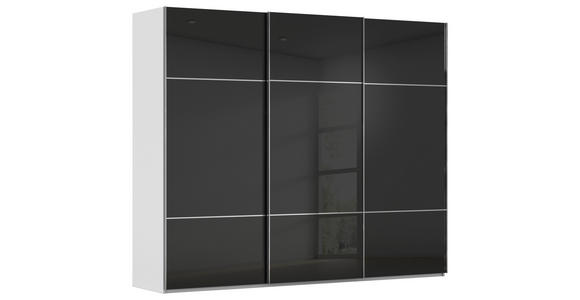 SCHWEBETÜRENSCHRANK  in Grau, Schwarz  - Chromfarben/Schwarz, KONVENTIONELL, Glas/Holzwerkstoff (242/223/68cm) - Novel