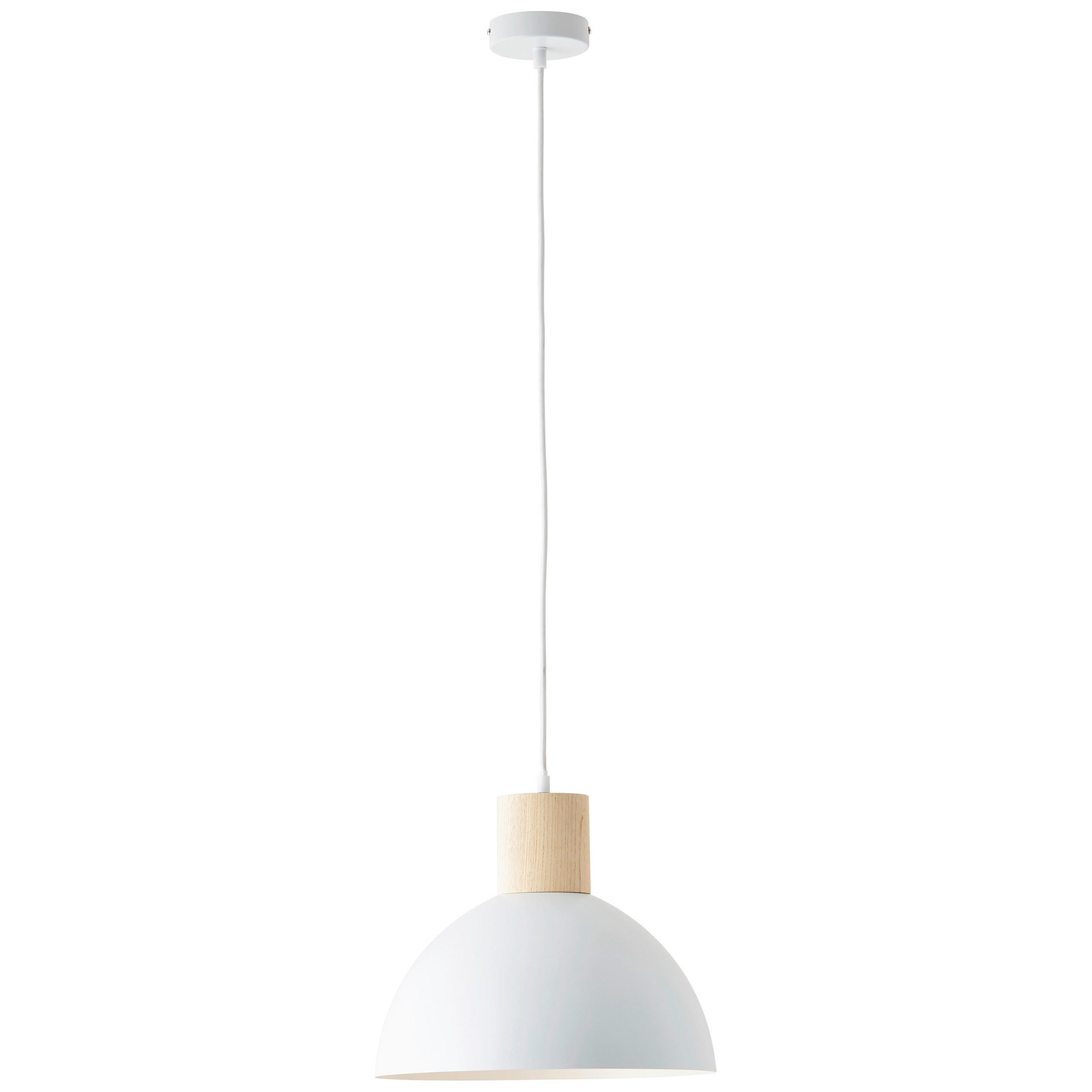 PENDELLEUCHTE 34/120 cm  - Naturfarben/Weiß, Basics, Holz/Metall (34/120cm) - Brilliant