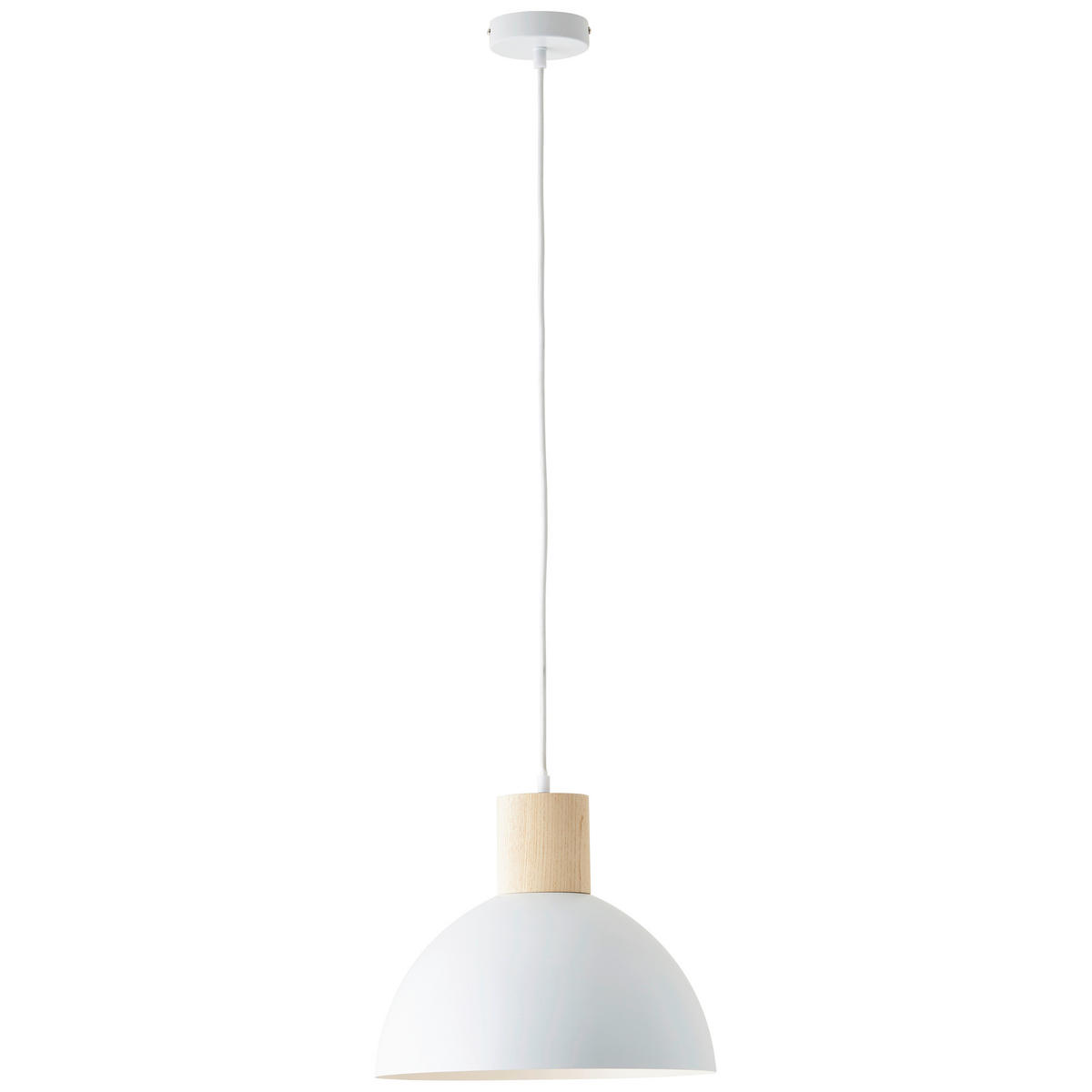 HÄNGELEUCHTE 34/120 cm   - Hellbraun/Weiß, KONVENTIONELL, Holz/Metall (34/120cm) - Brilliant