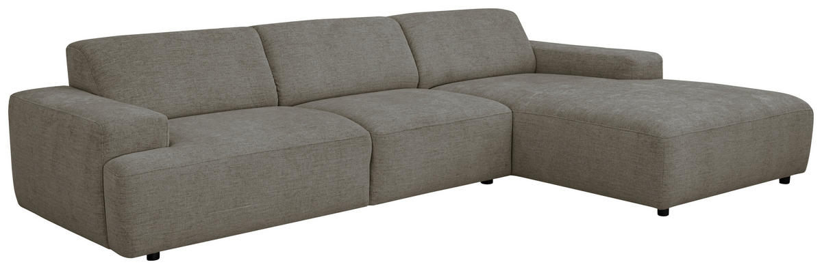 ECKSOFA  Flachgewebe Taupe  - Taupe/Schwarz, Konventionell, Kunststoff/Textil (294/184cm) - Hom`in