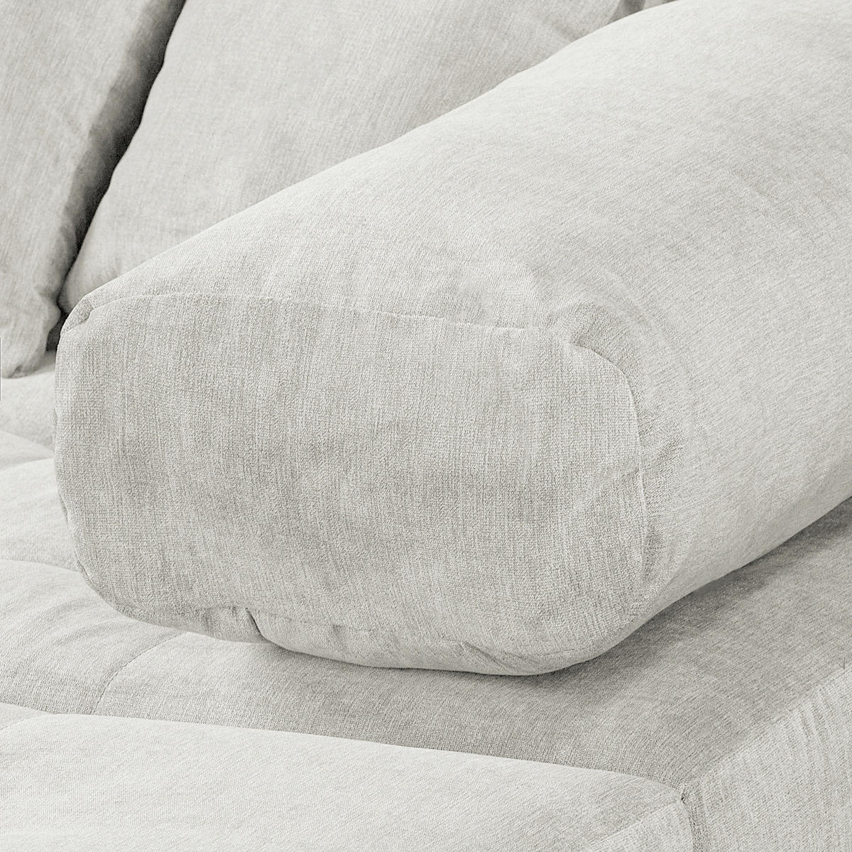 ECKSOFA Naomi Creme Mikrofaser Rückenkissen  - Creme/Schwarz, Design, Kunststoff/Textil (284/243cm) - P & B