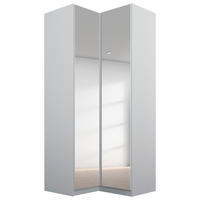 ECKKLEIDERSCHRANK 100/229/102 cm,  in Hellgrau, Silberfarben  - Silberfarben/Hellgrau, MODERN, Holzwerkstoff (100/229/102cm) - Rauch Möbel