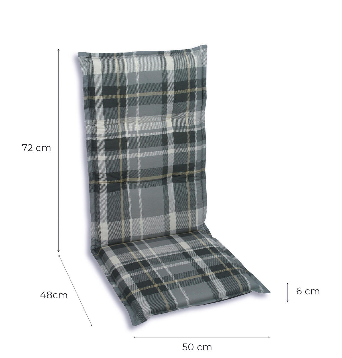 SESSELAUFLAGENSET in Grau Karo  - Grau, Basics, Textil (50/6/120cm)