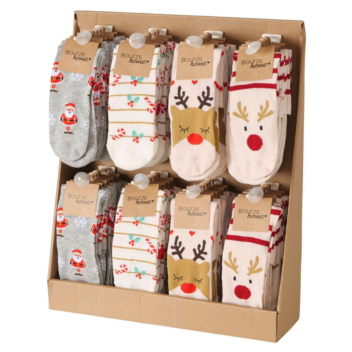 SOCKEN - Beige/Rot, Basics, Textil (20/8/2cm)