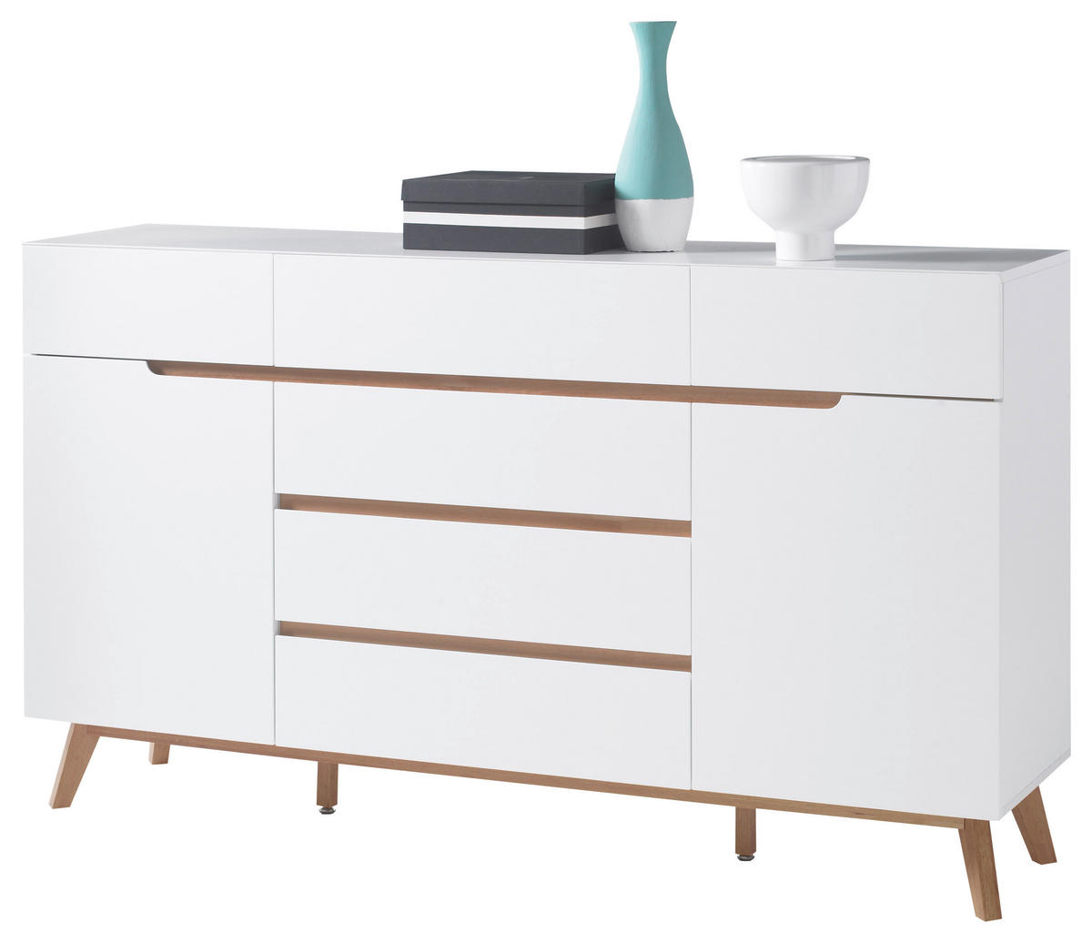 SIDEBOARD Cervo  in 169/101/40 cm  - Eichefarben/Weiß, Design, Holz/Holzwerkstoff (169/101/40cm)