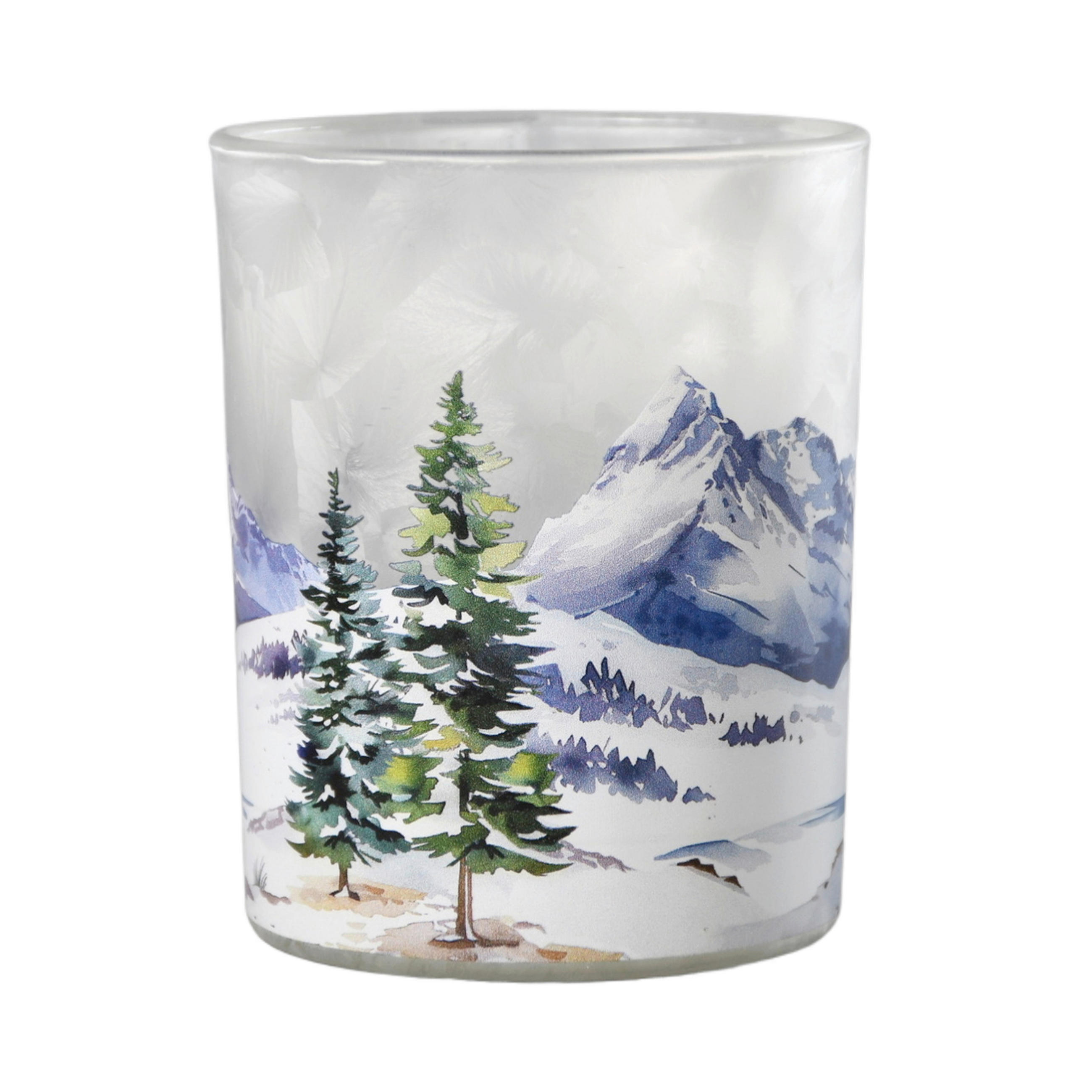 NÁDOBKA NA ČAJOVOU SVÍČKU sklo - bílá/zelená, Basics, sklo (10/12,5cm) - Ambia Home