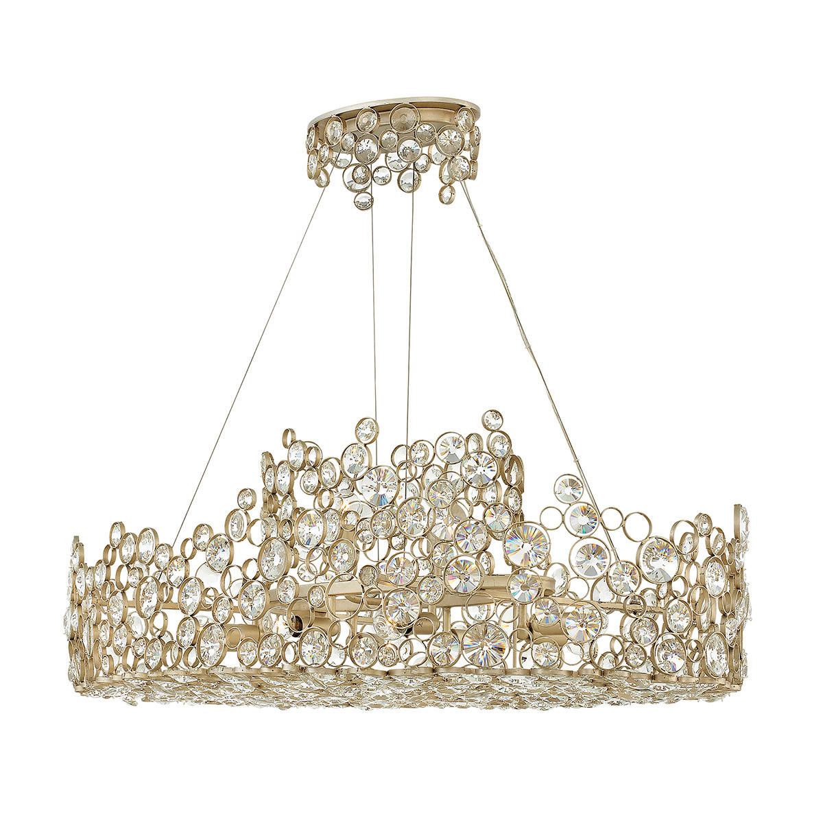 KRONLEUCHTER 101.6/61/41 cm - Silberfarben, Konventionell, Glas/Metall (101.6/61/41cm) - Elstead Lighting