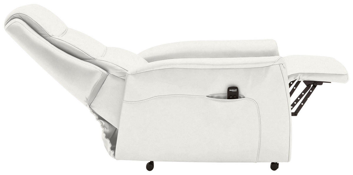 FERNSEHSESSEL in Weiss  - Weiss/Schwarz, Konventionell, Leder/Kunststoff (70/107/88cm) - Livetastic