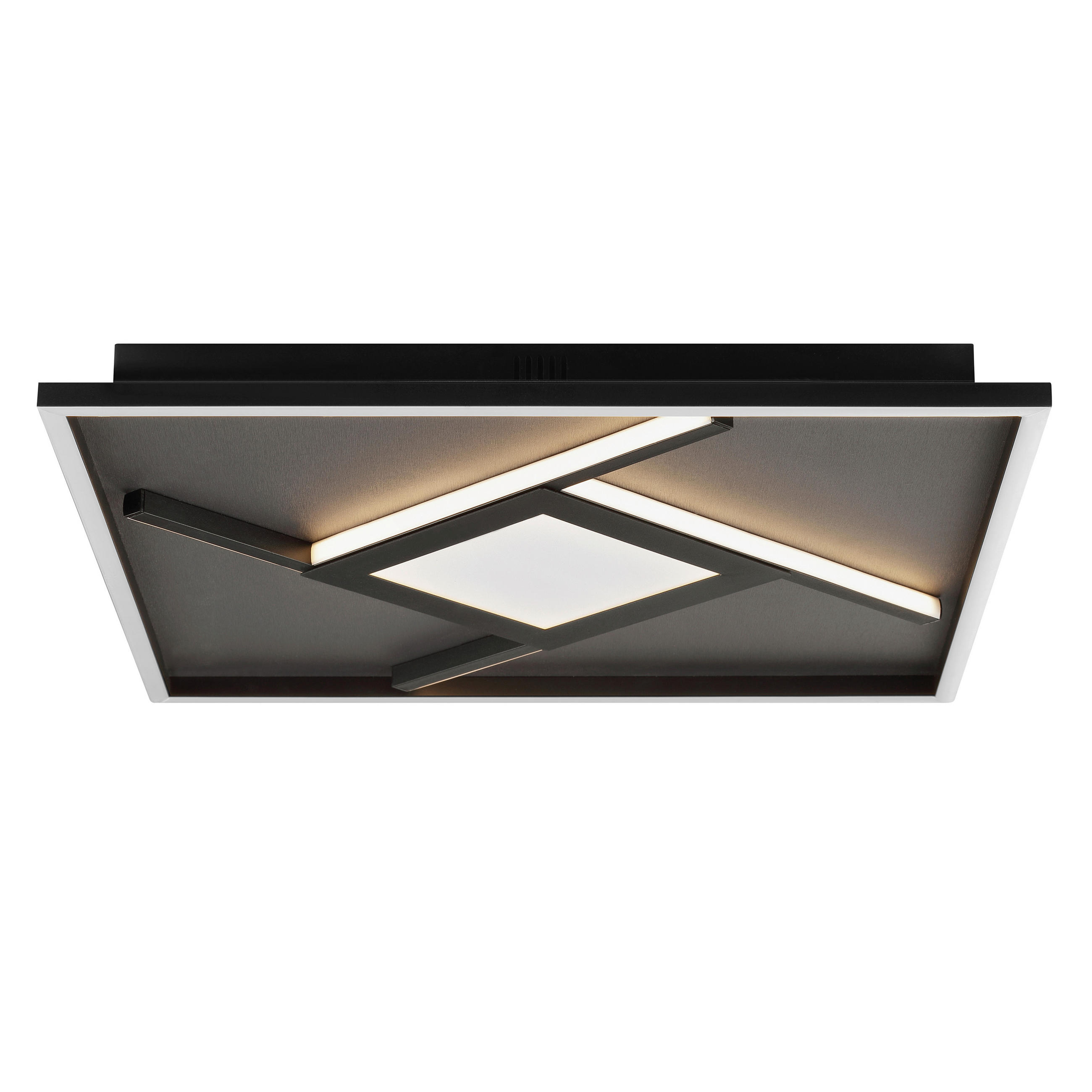 LED-DECKENLEUCHTE   - Schwarz, Design, Kunststoff/Textil (4,7/46/46cm) - Brilliant