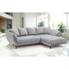 ECKSOFA MIDWAY Grau, Hellgrau Struktur  - Hellgrau/Schwarz, Design, Textil/Metall (282/187cm) - Livetastic