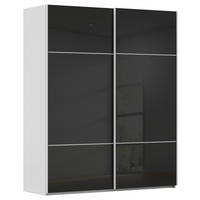 SCHWEBETÜRENSCHRANK 162/223/68 cm,  in Grau, Schwarz, 2 Tür(en)  - Schwarz/Grau, KONVENTIONELL, Glas/Holzwerkstoff (162/223/68cm) - Novel