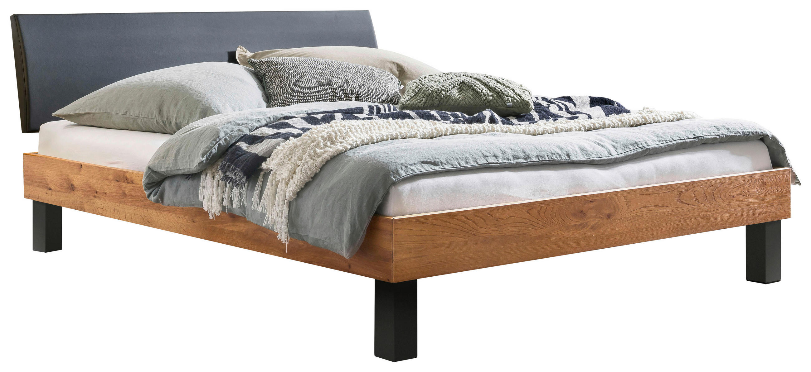 Hasena Bett Wildeiche, Anthrazit 120x200 cm